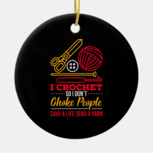 Crocheting Crocheter Gift Keramisch Ornament