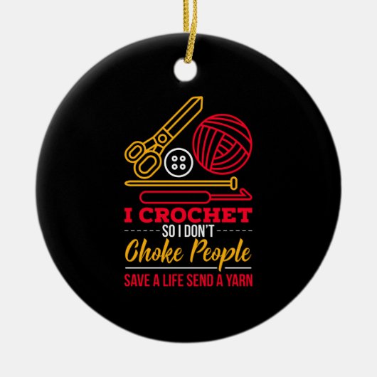 Crocheting Crocheter Gift Keramisch Ornament (Voorkant)