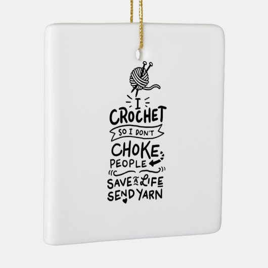 Crocheting Crocheter Gift Keramisch Ornament (Rechts)