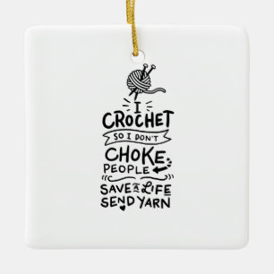 Crocheting Crocheter Gift Keramisch Ornament