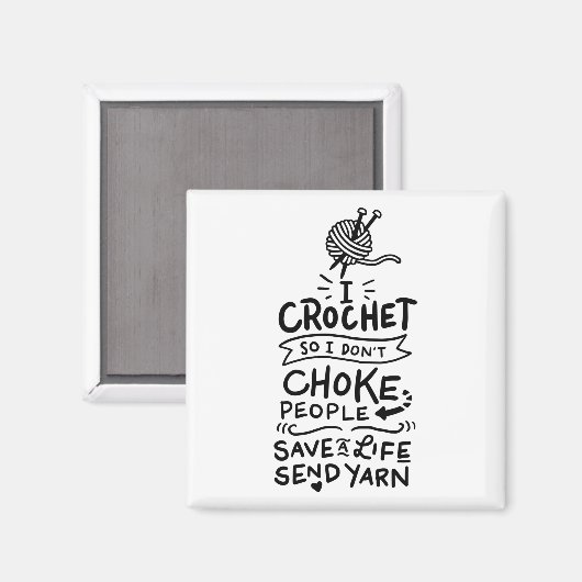 Crocheting Crocheter Gift Magneet (Voorkant / Achterkant)