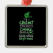 Crocheting Crocheter Gift Metalen Ornament (Voorkant)