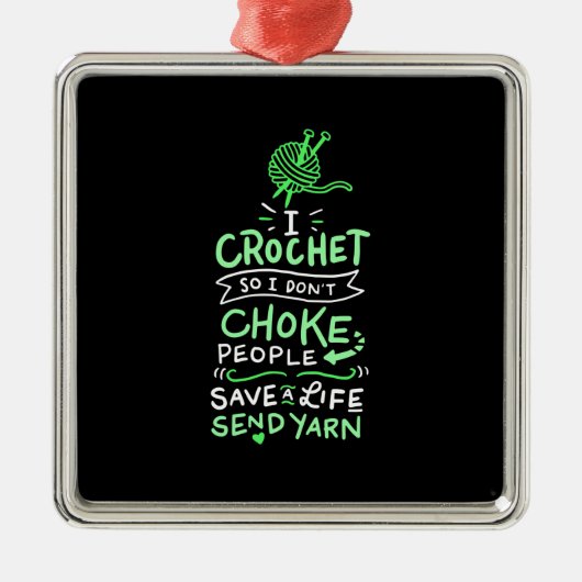 Crocheting Crocheter Gift Metalen Ornament (Voorkant)