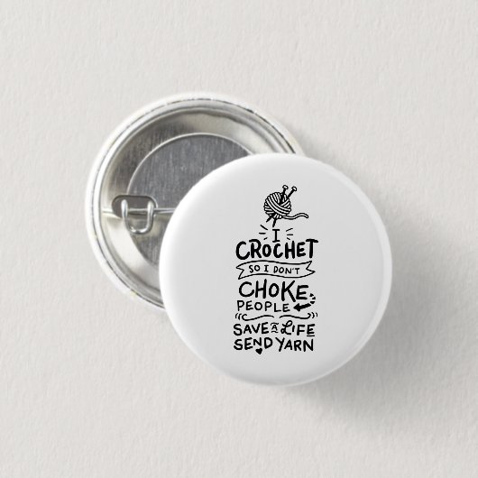 Crocheting Crocheter Gift Ronde Button 3,2 Cm (Voorkant /achterkant)