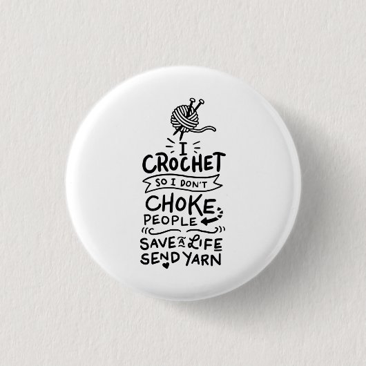Crocheting Crocheter Gift Ronde Button 3,2 Cm (Voorkant)