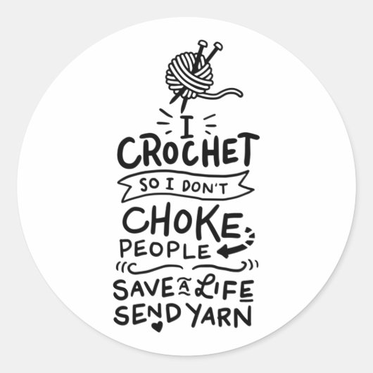 Crocheting Crocheter Gift Ronde Sticker (Voorkant)