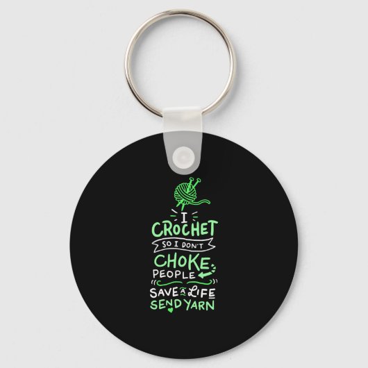 Crocheting Crocheter Gift Sleutelhanger (Voorkant)