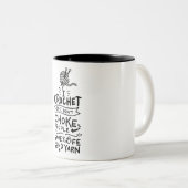 Crocheting Crocheter Gift Tweekleurige Koffiemok (Voorkant rechts)