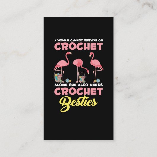 Crocheting Flamingo Crafting Crochet Friends Yarn Visitekaartje (Voorkant)