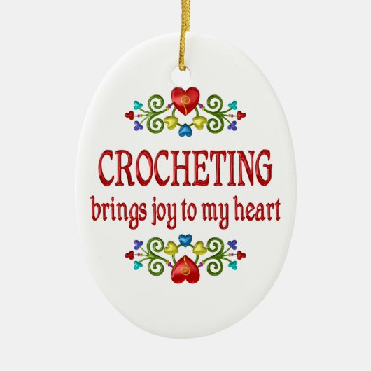 Crocheting Joy Keramisch Ornament (Voorkant)