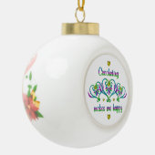 Crocheting maakt me gelukkig keramische bal ornament (Links)