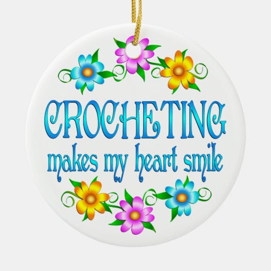 Crocheting Smile Keramisch Ornament (Voorkant)