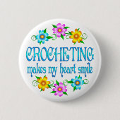 Crocheting Smile Ronde Button 5,7 Cm (Voorkant)
