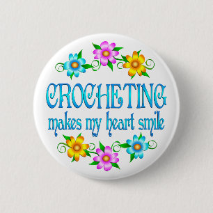 Crocheting Smile Ronde Button 5,7 Cm