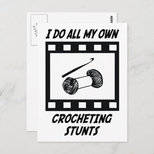 Crocheting Stunts Briefkaart (Voorkant / Achterkant)