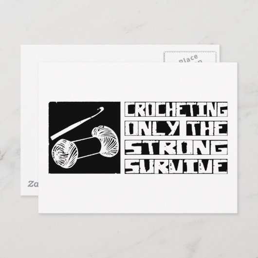 Crocheting Survive Briefkaart (Voorkant / Achterkant)