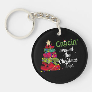 Crocin rond de kerst sleutelhanger