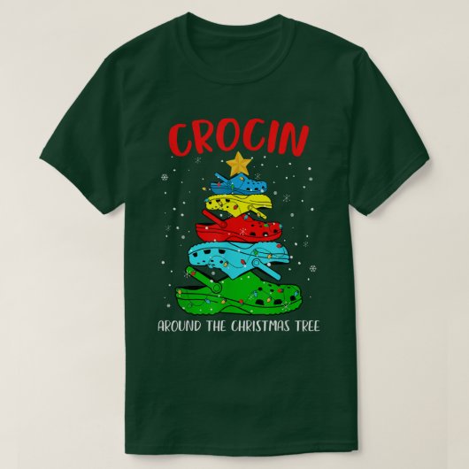 Crocin rond de kerstboom Pajama Funny Xmas T-shirt (Design voorkant)