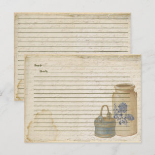 Crock and Blue Basket Recipe Kaarten