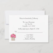 Crock Of Peonies Huwelijksreceptie RSVP Kaart (Achterkant)