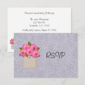 Crock Of Peonies Huwelijksreceptie RSVP Kaart (Voorkant / Achterkant)