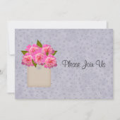 Crock of Peonies Wedding Invitation Kaart (Voorkant)