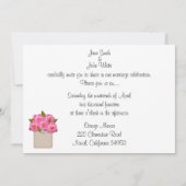 Crock of Peonies Wedding Invitation Kaart (Achterkant)