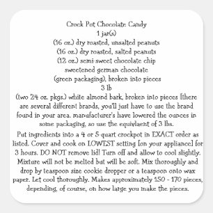 CROCK POT CHOC. SNOEP STICKERS RECEPT