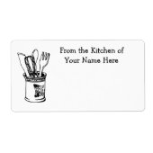 Crock uit de keuken van de douane geeft Chef Etiket (Voorkant)