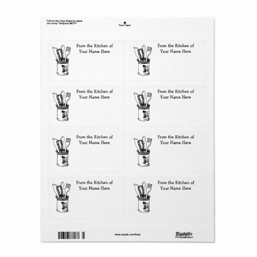 Crock uit de keuken van de douane geeft Chef Etiket (Full Sheet)