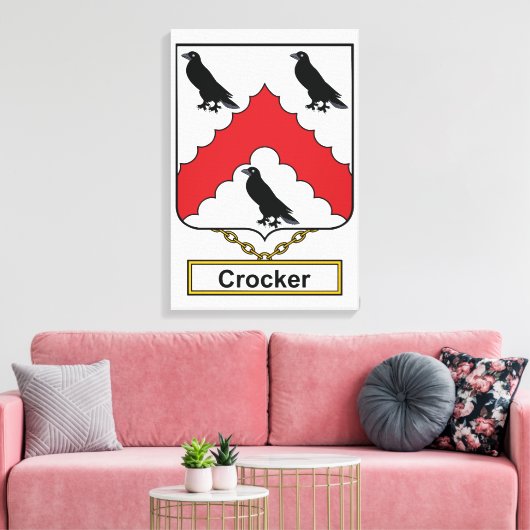 Crocker Family Crest Canvas Afdruk (Insitu (Woonkamer))