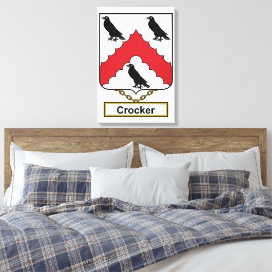 Crocker Family Crest Canvas Afdruk (Insitu (Slaapkamer))