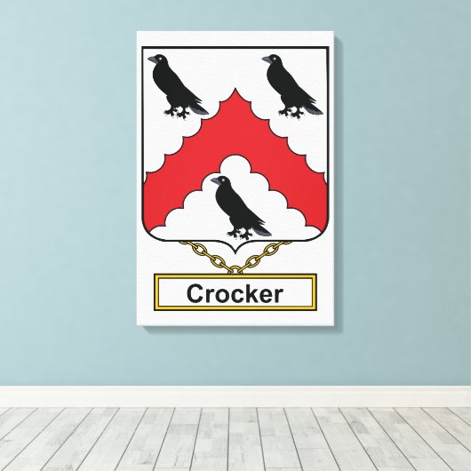 Crocker Family Crest Canvas Afdruk (Insitu (Houten vloer))