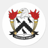 Crocker Family Crest Ronde Sticker (Voorkant)