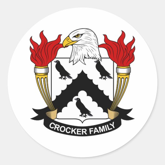 Crocker Family Crest Ronde Sticker (Voorkant)