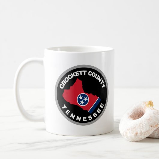 Crockett County patch embleem koffiekopje Koffiemok (Met donut)