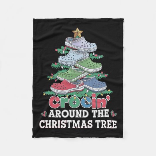 Crockin' Around The Christmas Tree Crocking Around Fleece Deken (Voorkant)