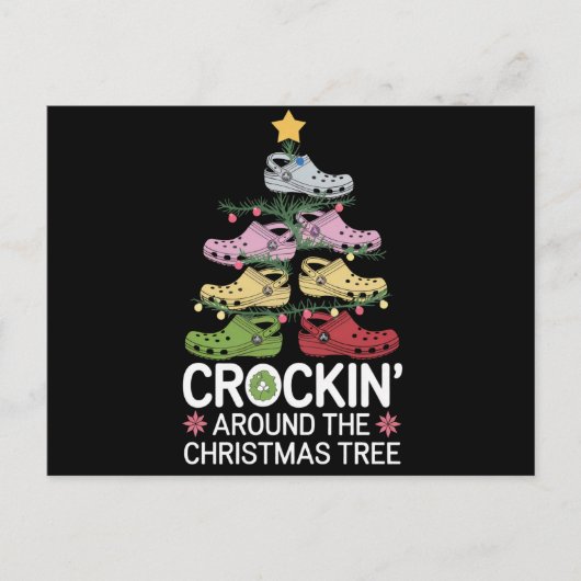 Crockin' Rond de kerstboom Feestdagenkaart (Voorkant)