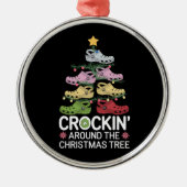 Crockin' Rond de kerstboom Metalen Ornament (Voorkant)
