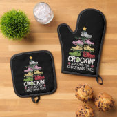 Crockin' Rond de kerstboom Ovenwant & Pannenlap Set (Top down)