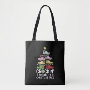 Crockin' Rond de kerstboom Tote Bag
