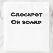 Crockpot aan boord Slow Driver Bumpersticker Rechthoekige Sticker (Tas)