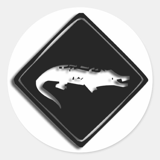 Croco Crocodile Sign Round Sticker (Voorkant)