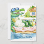 Croco-Donut Pool Party uitnodiging (Achterkant)