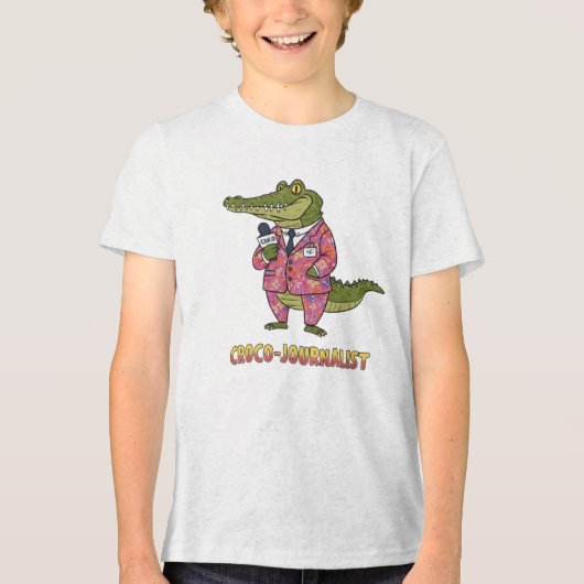 Croco-journalist Breaking News Tri-Blend Shirt (Voorkant)