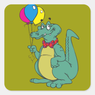 Crocodile / Alligator met Ballonnen Sticker
