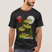 Crocodile Alligators Santa Sleigh Flying Funny Chr T-shirt (Voorkant)