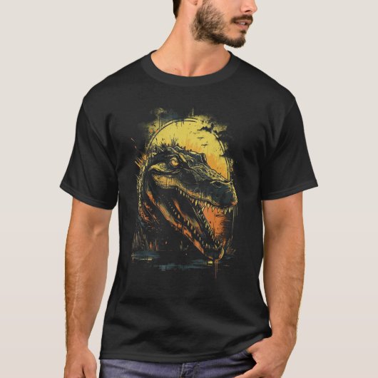 Crocodile Animal Retro Style Graphic Tees for Men  (Voorkant)