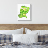 Crocodile as Bodybuilder & big Muscles Canvas Afdruk (Insitu (Slaapkamer))