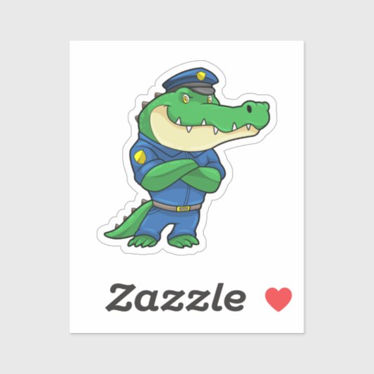 Crocodile as Police officer with Uniform Sticker (Vel)